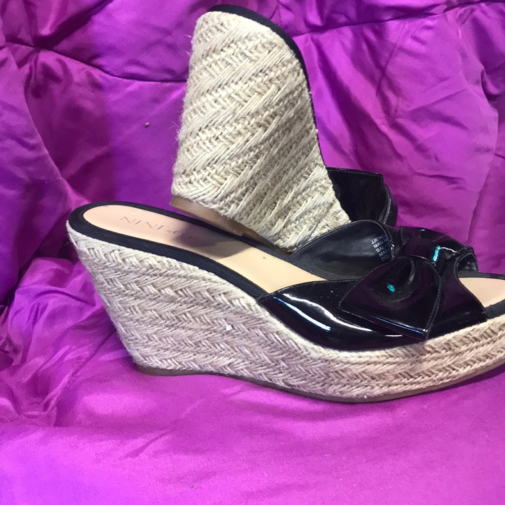 Black Wedge heel nine& Co.
